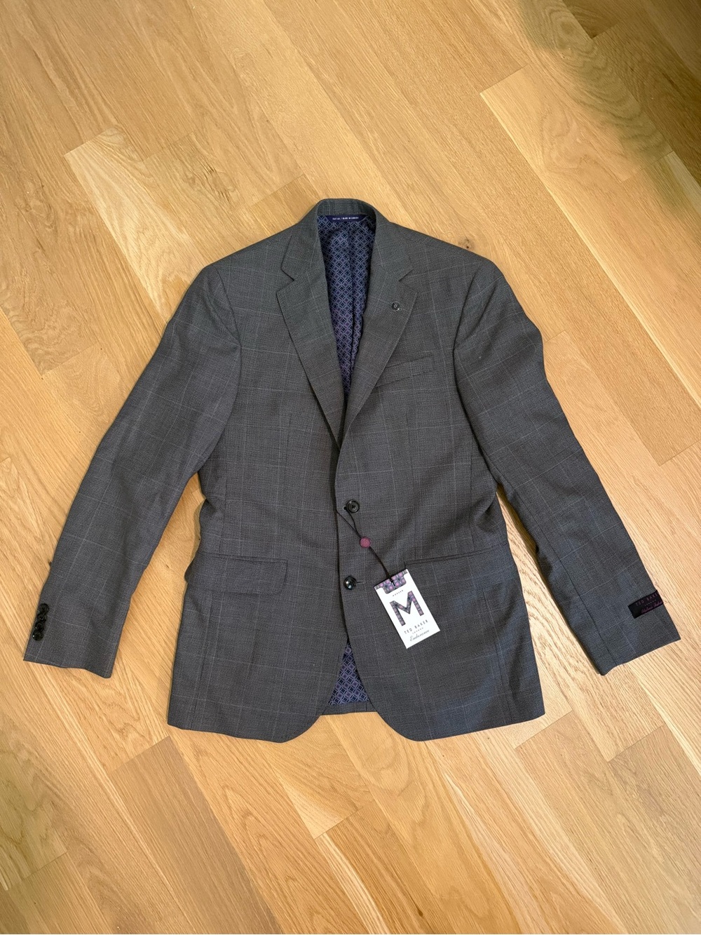 Ted Baker London Endurance Jay CT Blazer 38R Gray Check Wool NWT